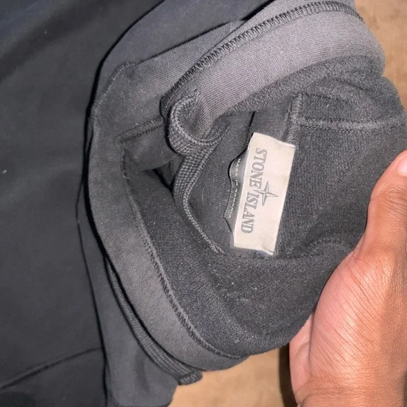 Stone island Black Hooded Sweatshirt